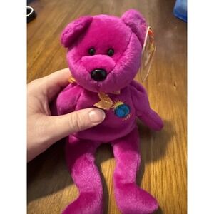 Ty Beanie Baby Millennium Bear Plush Stuffed Animal Retired W Tag January 1 1999